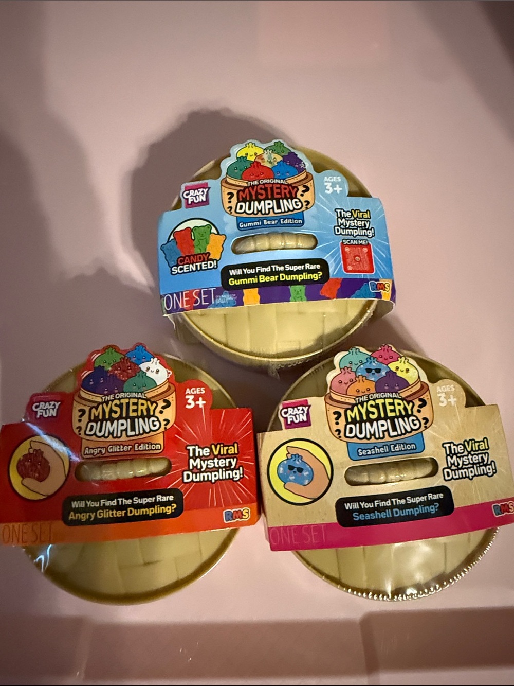 RMS SEALED Mystery Dumpling Gummi Bear, angry and seashell edition. Lot of 3